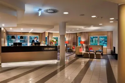 Ein Sitzbereich in der Unterkunft relexa hotel Harz-Wald Braunlage