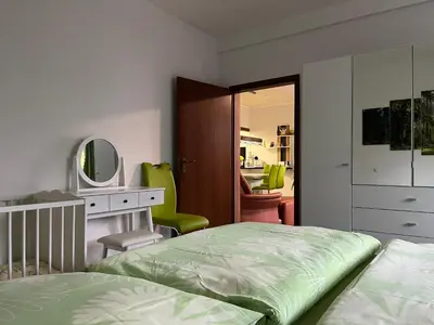Ein Bett oder Betten in einem Zimmer der Unterkunft Der Falkenhorst