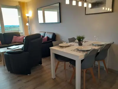 Ein Sitzbereich in der Unterkunft Apartment 574