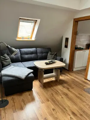 Ein Sitzbereich in der Unterkunft Ferienwohnung Brockenblick