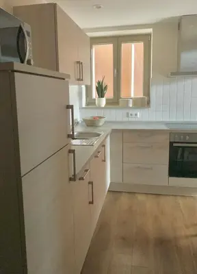 Küche/Küchenzeile in der Unterkunft Ferienwohnung Bournville