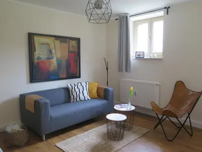 Ein Sitzbereich in der Unterkunft Ferienwohnung Bournville