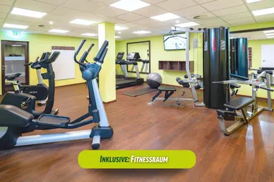Das Fitnesscenter und/oder die Fitnesseinrichtungen in der Unterkunft AHORN Harz Hotel Braunlage