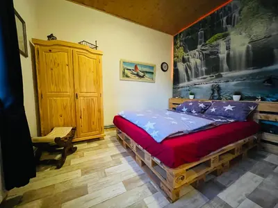 Ein Bett oder Betten in einem Zimmer der Unterkunft datHuus