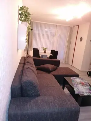 Ein Sitzbereich in der Unterkunft CrisAnd Wald &Terrasse
