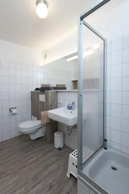 Ein Badezimmer in der Unterkunft Apartment an der Wurmbergseilbahn 1