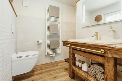 Ein Badezimmer in der Unterkunft Pension Goldbachmühle