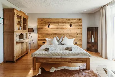 Ein Bett oder Betten in einem Zimmer der Unterkunft Pension Goldbachmühle