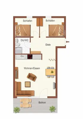 Grundriss der Unterkunft Harzchalet Emma Braunlage
