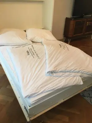 Ein Bett oder Betten in einem Zimmer der Unterkunft 110 qm Ferienwohnung Stadtvilla Halberstadt - Dem Tor zum Harz