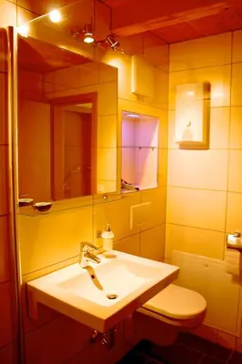 Ein Badezimmer in der Unterkunft Ferienhaus Hexenschlummer - Schlafzimmer und romantischer Schlafboden