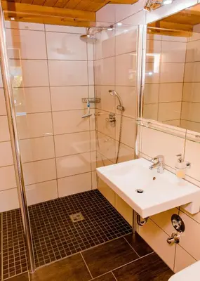Ein Badezimmer in der Unterkunft Ferienhaus Hexenschlummer - Schlafzimmer und romantischer Schlafboden