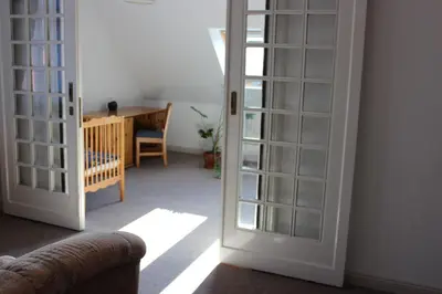 Ein Sitzbereich in der Unterkunft Villa Jagdhaus