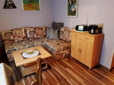 Ein Sitzbereich in der Unterkunft Haus Bösenberg