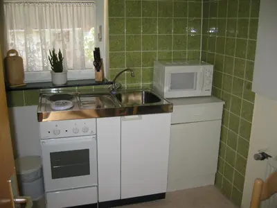 Küche/Küchenzeile in der Unterkunft Ferienwohnung Waschinski