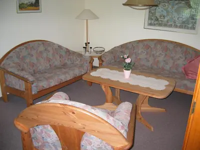Ein Sitzbereich in der Unterkunft Ferienwohnung Waschinski