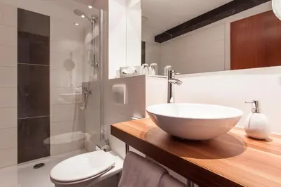 Ein Badezimmer in der Unterkunft Halberstädter Hof