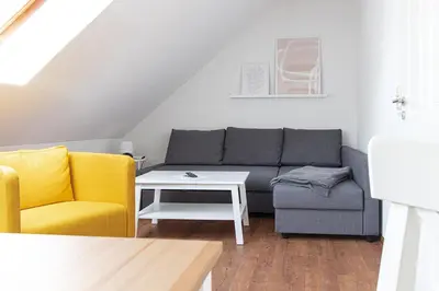 Ein Sitzbereich in der Unterkunft Ferienwohnung Quedlinburg Harz