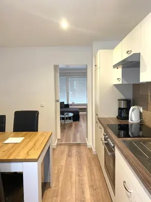 Küche/Küchenzeile in der Unterkunft Ferienwohnung Wasserkunst 2