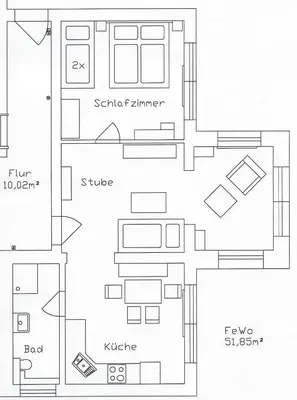 Grundriss der Unterkunft Ferienwohnung Sagenwelt