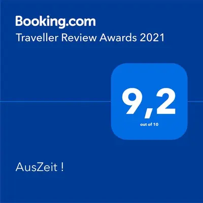 Ein Zertifikat, Auszeichnung, Logo oder anderes Dokument, das in der Unterkunft AusZeit ! ausgestellt ist