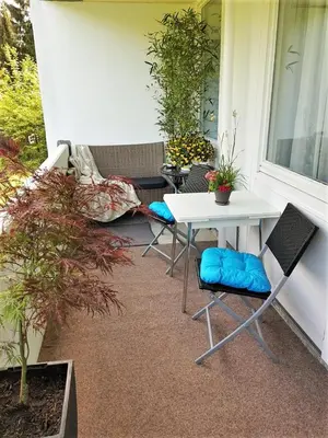 Ein Sitzbereich in der Unterkunft Grossdorf Ferienwohnung Waldsuite im Harz