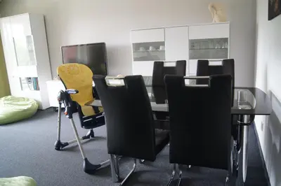 Ein Sitzbereich in der Unterkunft Ferienwohnung Downhill am Bocksberg