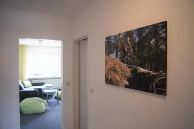Ein Sitzbereich in der Unterkunft Ferienwohnung Downhill am Bocksberg
