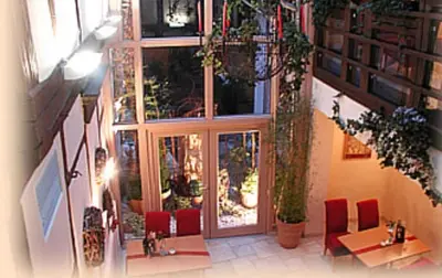 Ein Sitzbereich in der Unterkunft Café Burgstraße