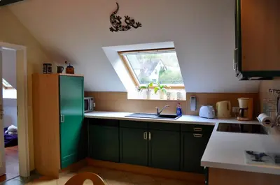 Küche/Küchenzeile in der Unterkunft Ferienwohnung An der Försterei