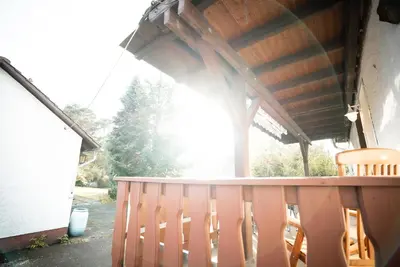 Ein Balkon oder eine Terrasse in der Unterkunft Ferienwohnung im Ottenhai (EG)