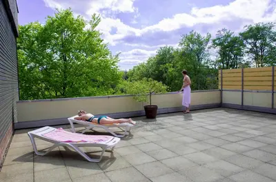 Ein Balkon oder eine Terrasse in der Unterkunft App 365 Panoramic Hohegeiß mit WLan