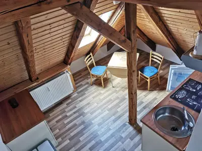 Ein Sitzbereich in der Unterkunft Anhalter Berg