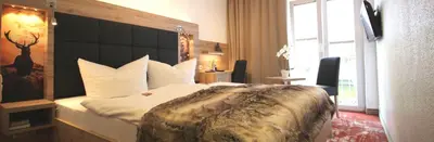 Ein Bett oder Betten in einem Zimmer der Unterkunft Wellness & Ayurveda Hotel Am Eichenberg