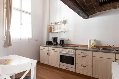 Küche/Küchenzeile in der Unterkunft Ferienwohnung Mars