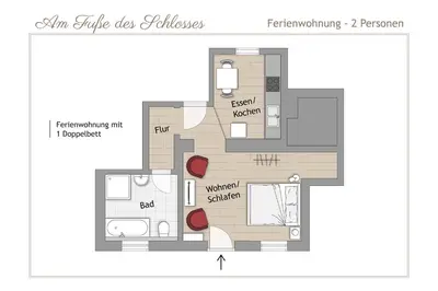Grundriss der Unterkunft Ferienwohnung Mars
