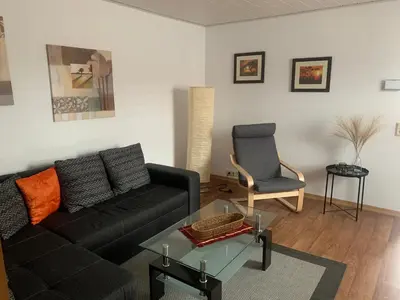 Ein Sitzbereich in der Unterkunft Ferienwohnung Römmer