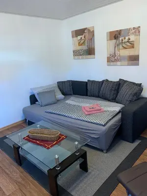 Ein Sitzbereich in der Unterkunft Ferienwohnung Römmer