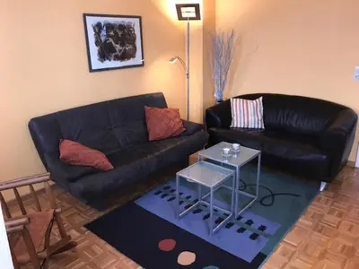 Ein Sitzbereich in der Unterkunft Ferienwohnung Schützen-Sterne