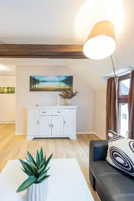 Ein Bett oder Betten in einem Zimmer der Unterkunft Ferienwohnung Ziesing Gernrode