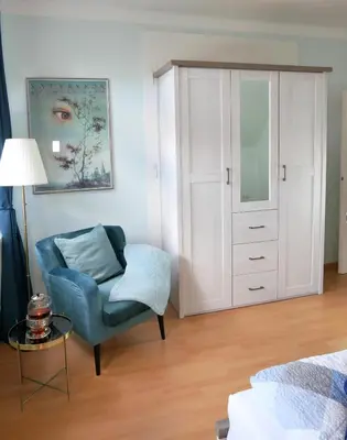 Ein Bett oder Betten in einem Zimmer der Unterkunft Ferienwohnung Werenberg Goslar