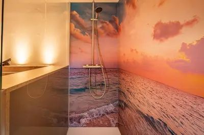 Ein Badezimmer in der Unterkunft Hotel Die Tanne