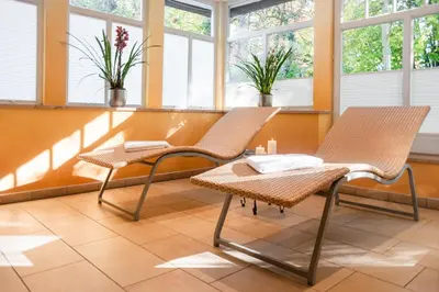 Ein Sitzbereich in der Unterkunft Boutiquehotel Schloßpalais