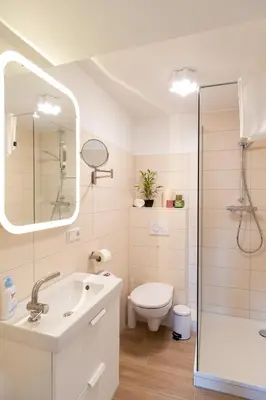 Ein Badezimmer in der Unterkunft Ferienwohnung zum Marktplatz