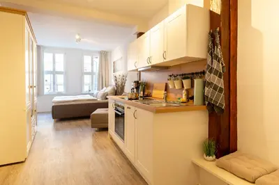 Küche/Küchenzeile in der Unterkunft Ferienwohnung zum Marktplatz