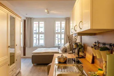 Küche/Küchenzeile in der Unterkunft Ferienwohnung zum Marktplatz