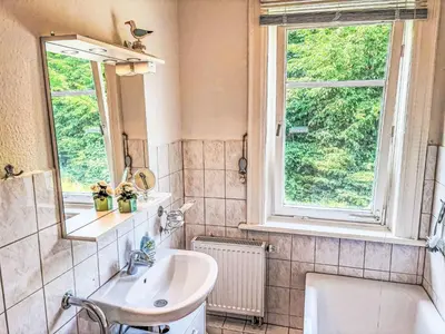 Ein Badezimmer in der Unterkunft Apartment Altes Forsthaus Sösetal by Interhome