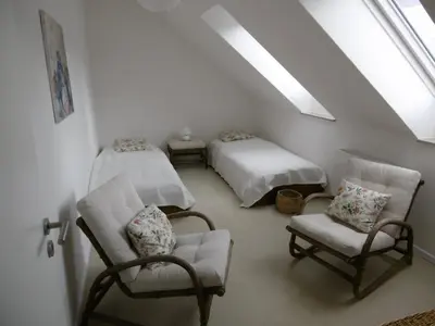 Ein Sitzbereich in der Unterkunft Ferienwohnung Panoramablick
