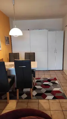 Ein Sitzbereich in der Unterkunft Harz Stube