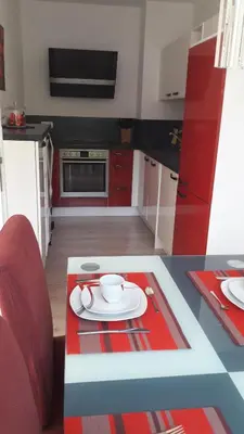 Küche/Küchenzeile in der Unterkunft Ferienwohnung Siesta